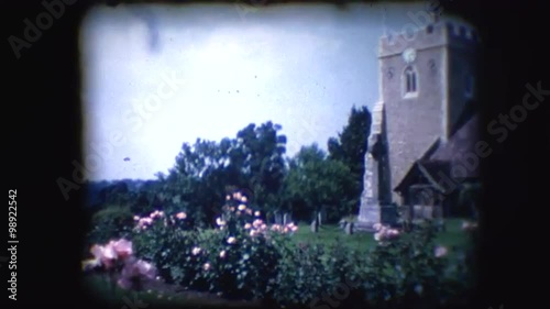 Vintage 8mm footage of an English Church in the countryside