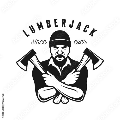 Lumberjack since ever. Hipster vintage style vector illustration
