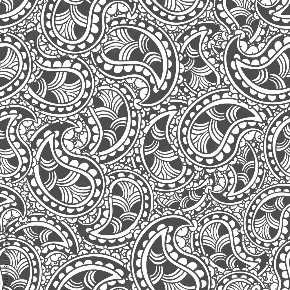 Hand drawn seamless Paisley pattern. Doodle style Hand drawn seamless Paisley pattern. Doodle style