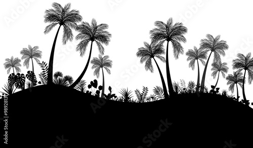 Palm trees silhouette