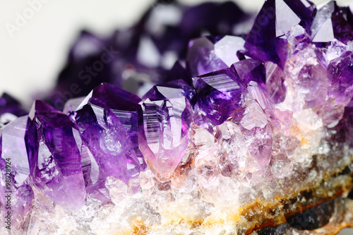 Amethyst stone detail, violet variety of quartz.