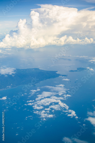 blue sky  island and sea