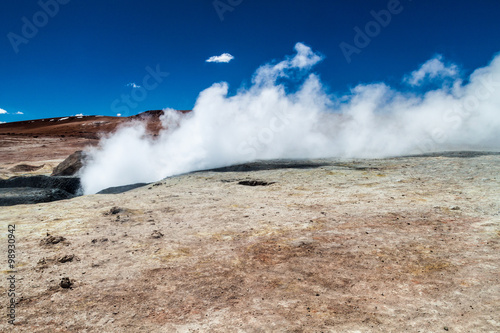 One of geysers in geyser basin Sol de Manana, Bolivia