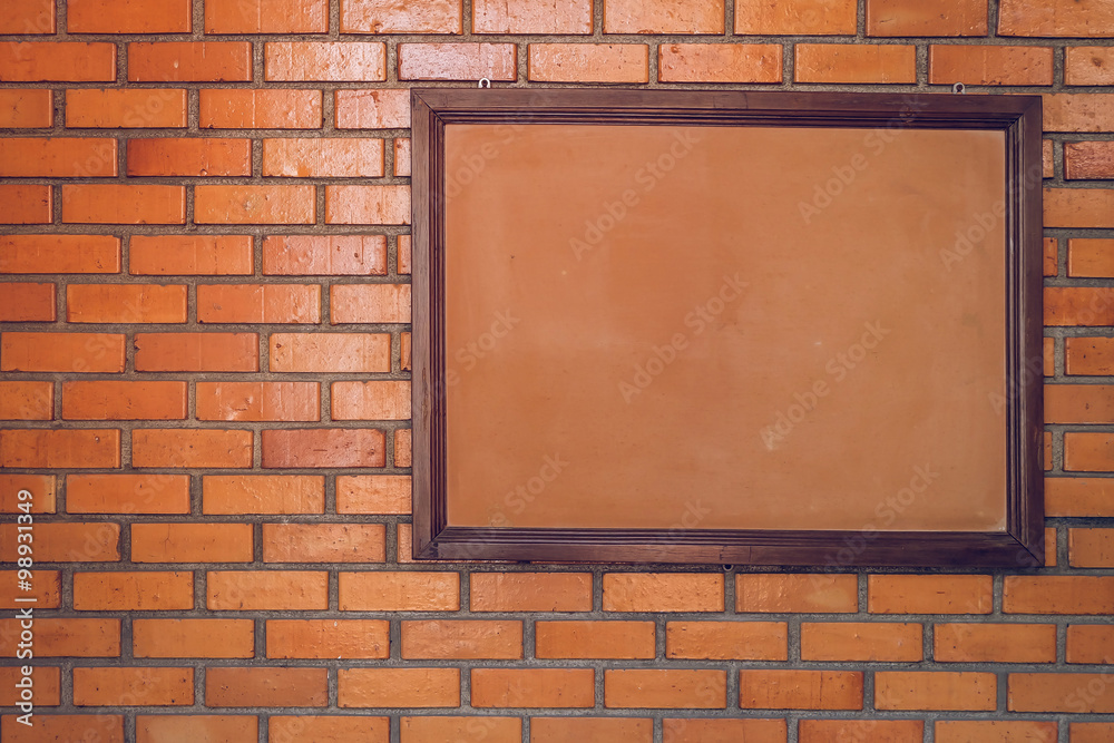 blank noticeboard message on brick wall background blank noticeboard message on brick wall background