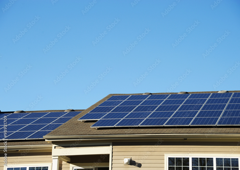 Naklejka premium solar panel on the roof