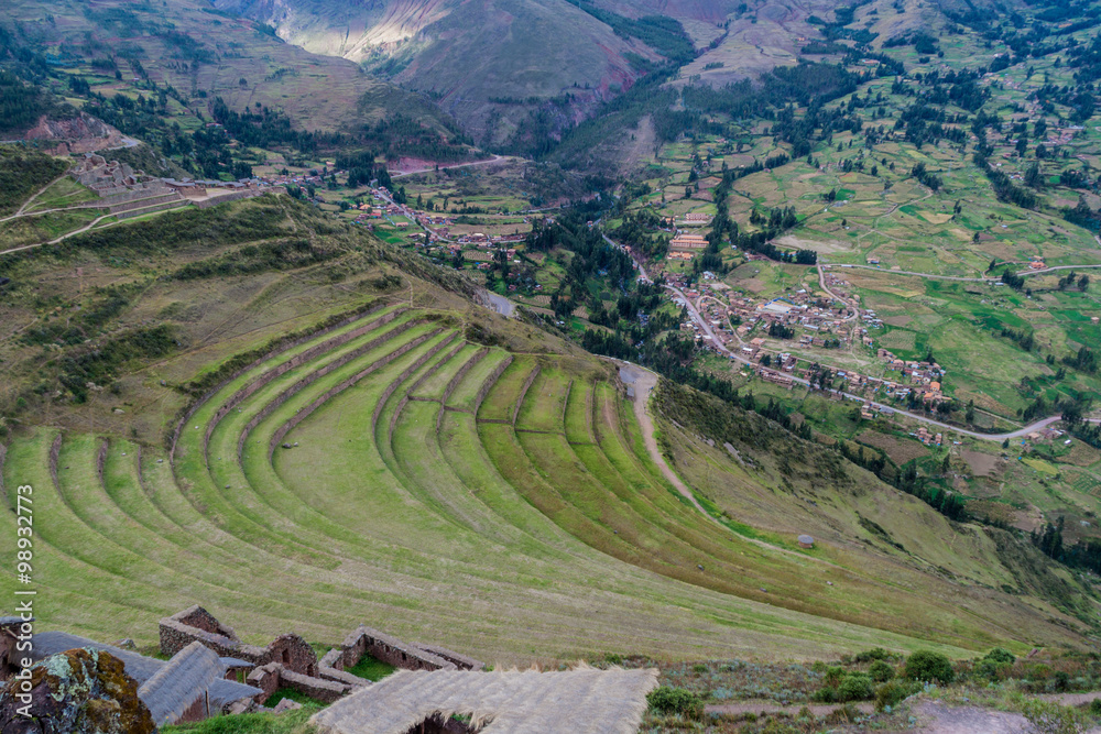 Fototapeta premium Ancient Inca's agricultural terraces near Pisac village, Peru