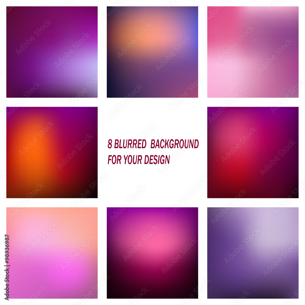 Set of abstract bright blurred backgrounds