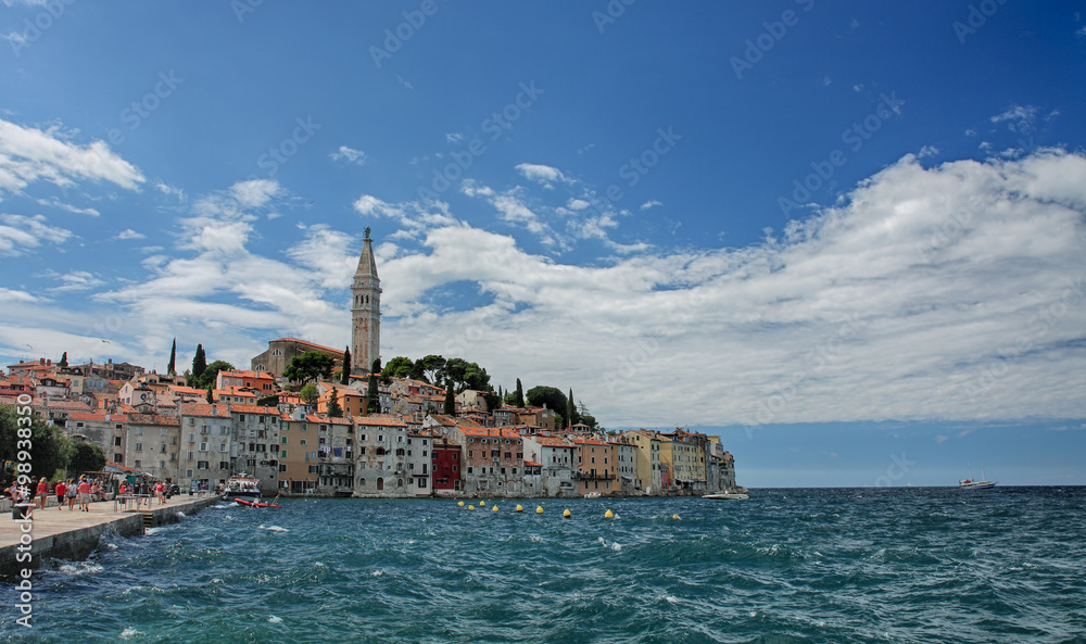 Naklejka premium Old town Rovinj in Croatia in the summer day