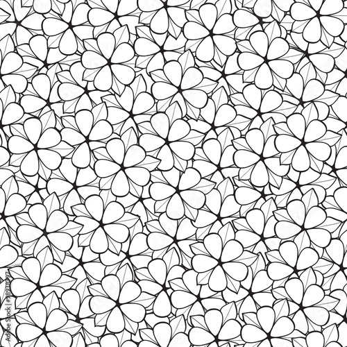 Adult coloring book page design with floral seamless pattern