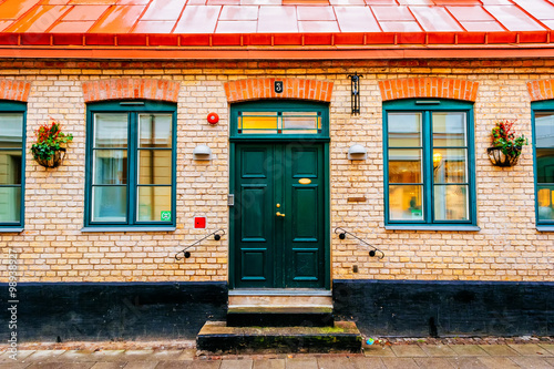 Photography Entrance to the old house, classic style, in Lund, Sweden