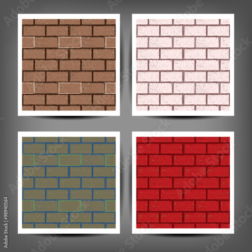 Different color brick textures collection photo