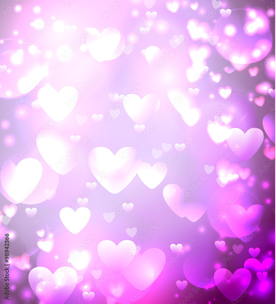 bright hearts background , holiday   vector illustration