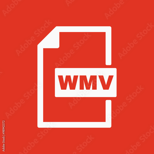 The WMV icon. Video file format symbol. Flat