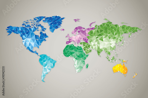 World map Low poly - Modern elements of info graphics
The map drawing is not on proportion and details