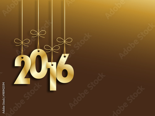 2016 Suspended Letters Happy New Year Card