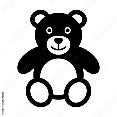 Teddy bear plush toy flat icon for apps and websites 