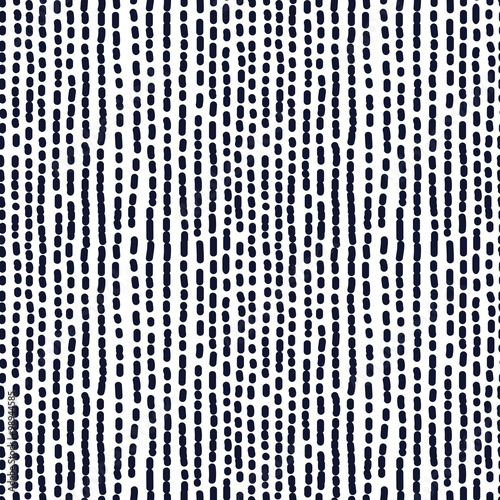 Hand drawn seamless indigo irregular dotted line texture