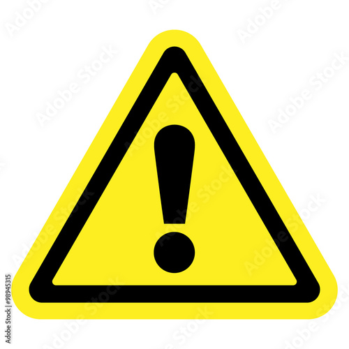 attention sign on white background