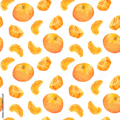 Seamless backdrop with orange mandarin fruits 