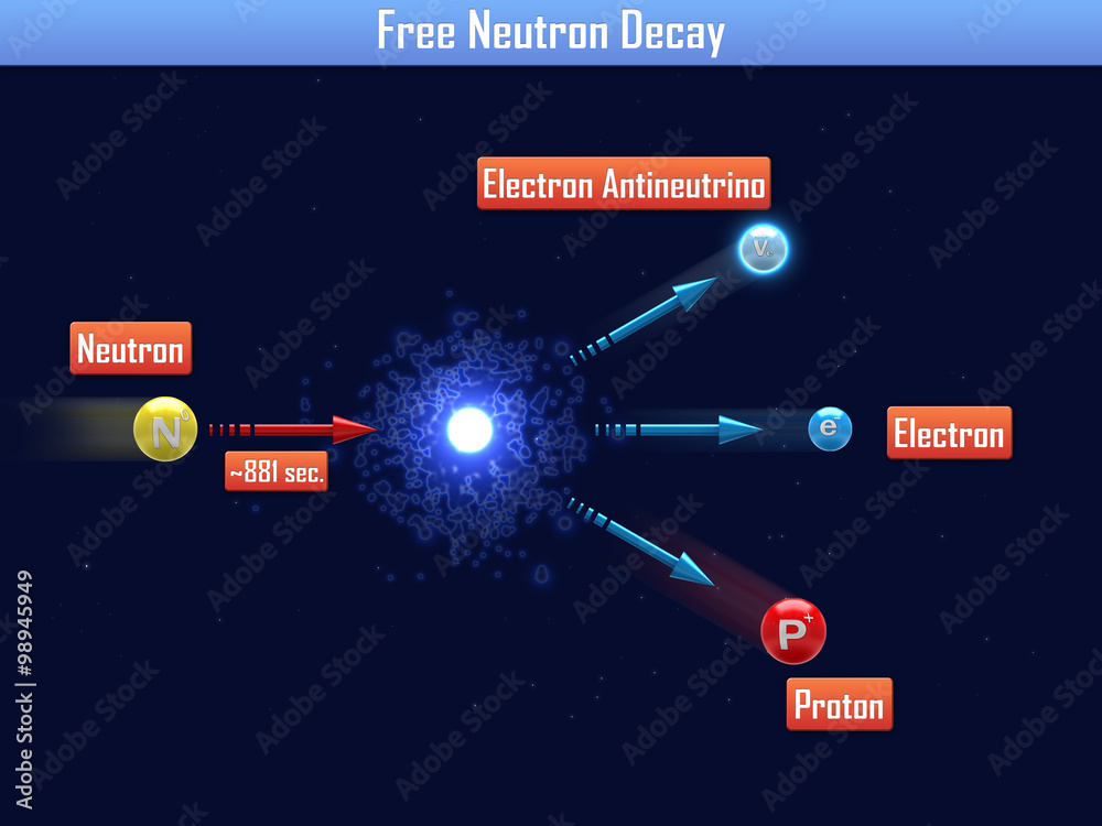 Naklejka premium Free Neutron Decay