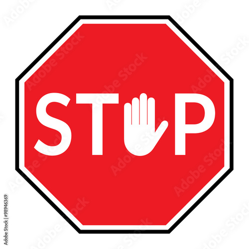 stop sign on white backgroun