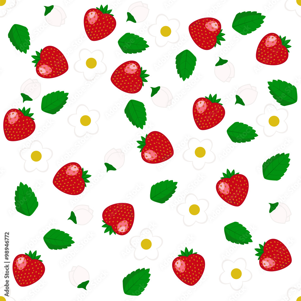 Seamless berry and flowers Seamless berry and flowers