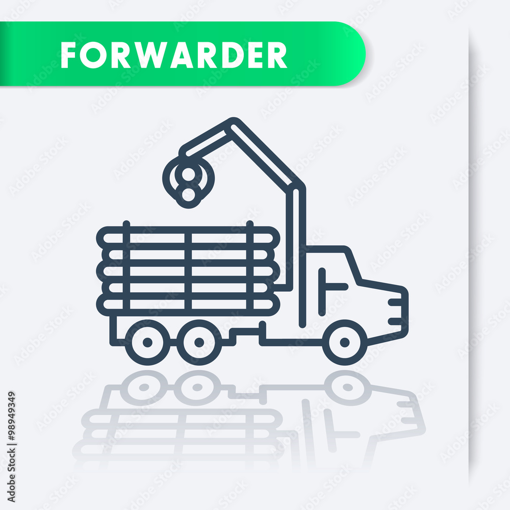 Forwarder line icon, forestry vehicle, logger, logging truck, vector  illustration Stock Vector | Adobe Stock