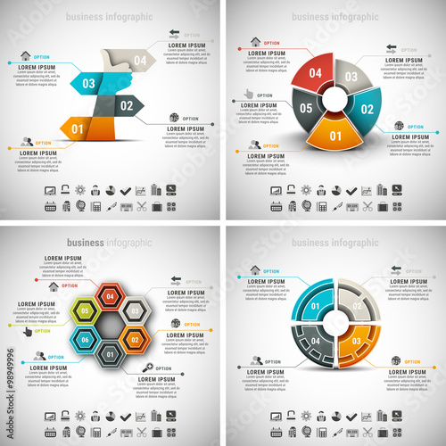 4 in 1 Business Infographics Bundle