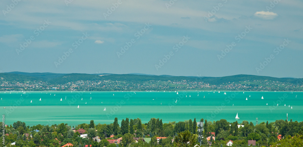 View on lake Balaton in summer