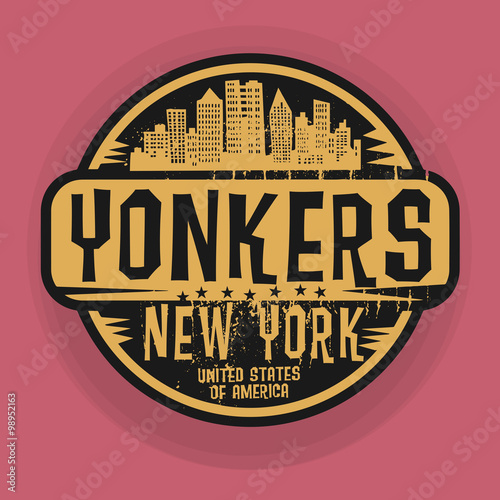 Stamp or label with name of Yonkers, New York
