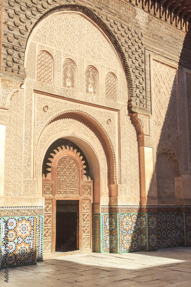 Ben Yussef Medersa at Marrakech, Morocco..