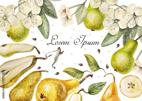 Watercolor card, invitation.