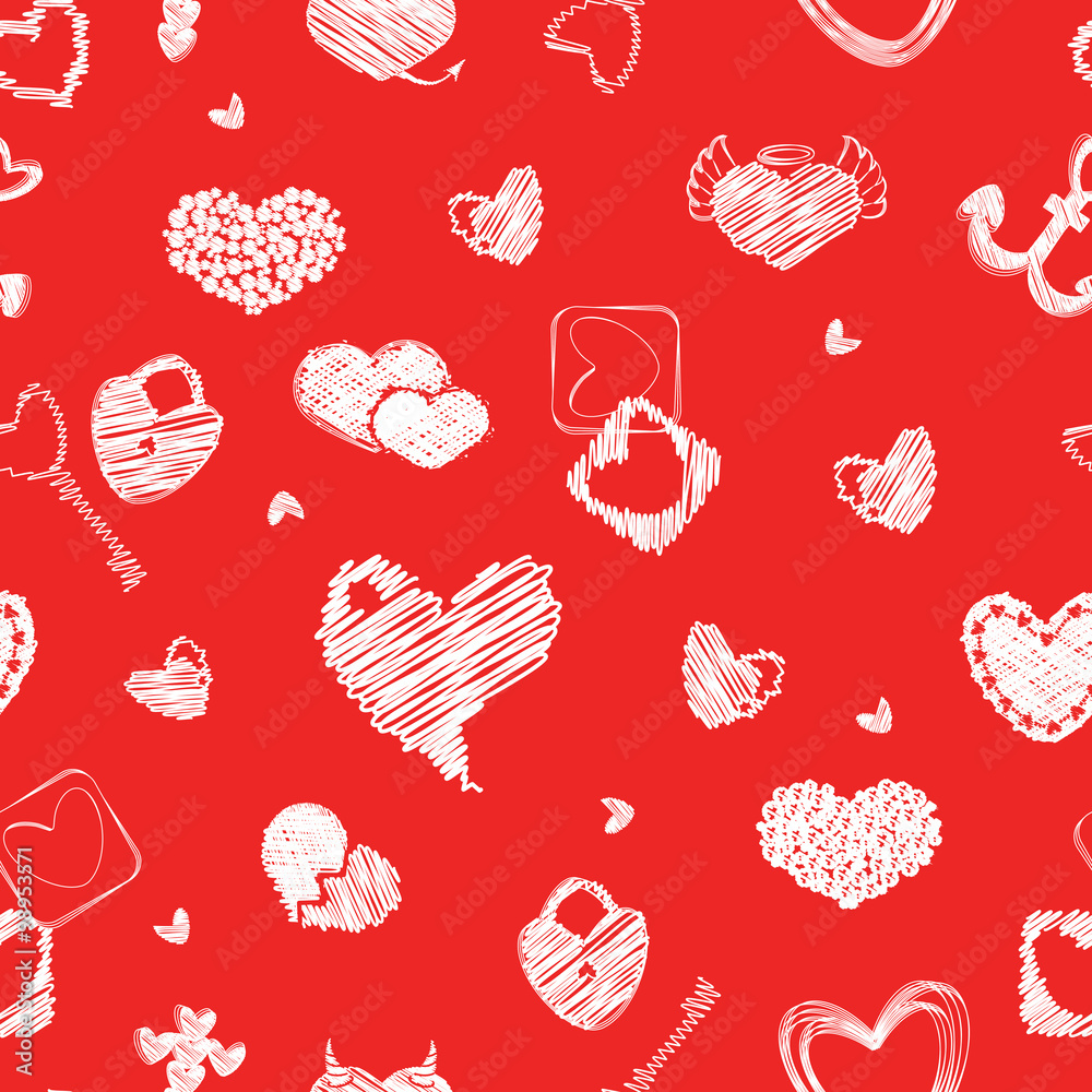 Seamless Pattern with Hearts. St. Valentine's Day Design Element Seamless Pattern with Hearts. St. Valentine's Day Design Element