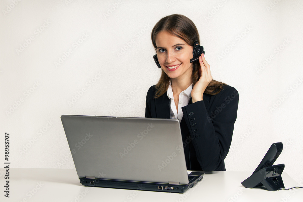 The woman dispecher operator The woman dispecher operator