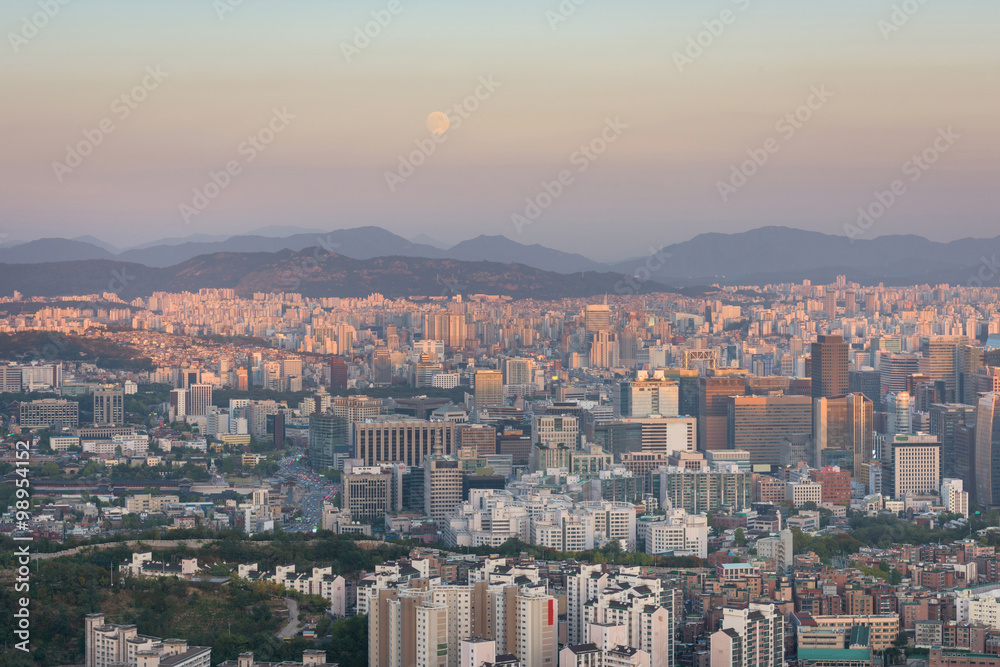 Sunset of Seoul City , South Korea