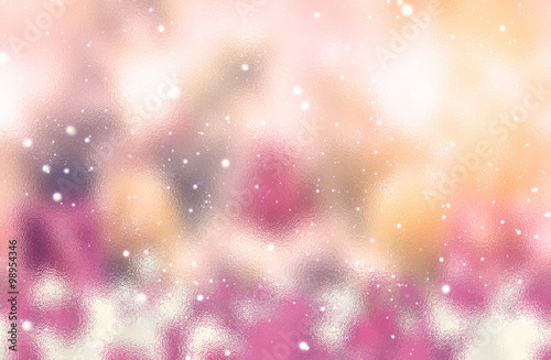 Winter background with snowflakesfestival illustration  glass background and motion blur