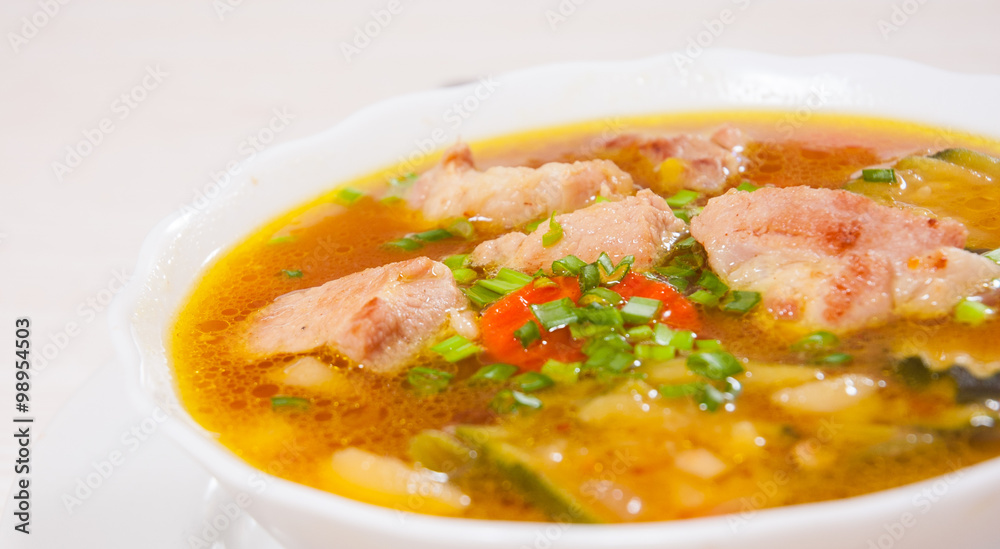 Meat soup with vegetables