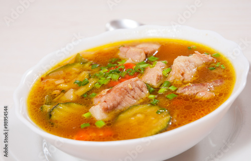 Meat soup with vegetables