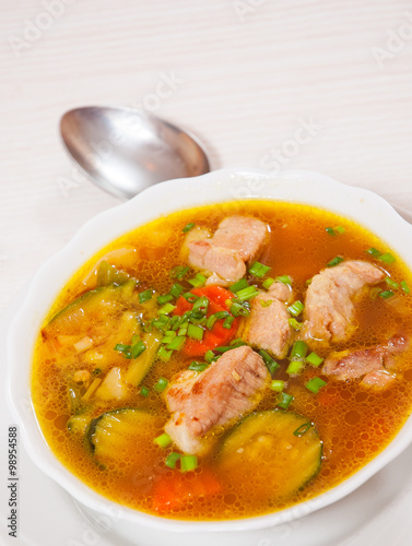 Meat soup with vegetables