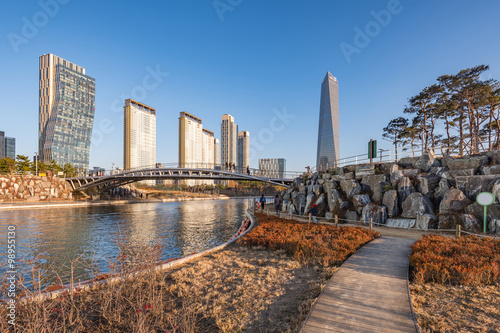 Obraz na płótnie Songdo Central Park in Songdo International Business District , w salonie