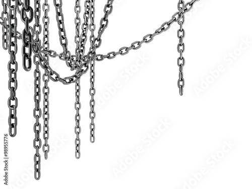 hanging chains, isolated on white background photo