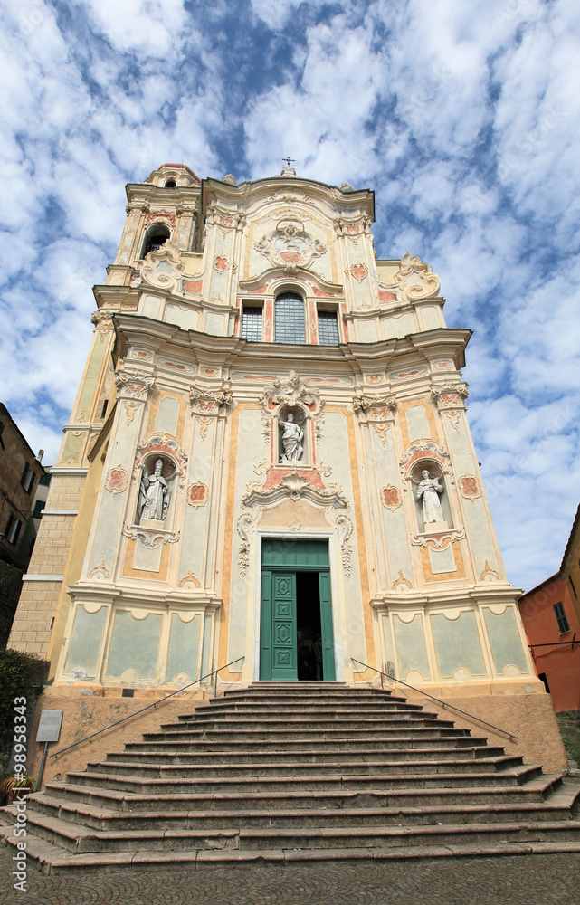 medieval baroque church of St. John of Cervo, Italy