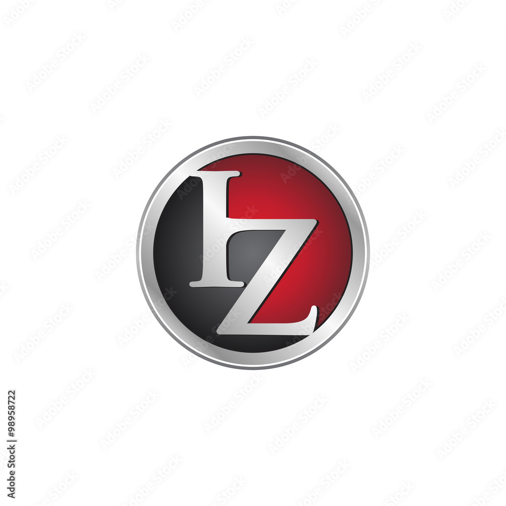 IZ initial circle logo red IZ initial circle logo red