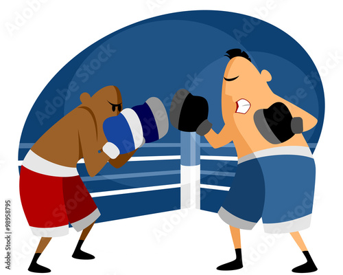 Two boxers on the ring