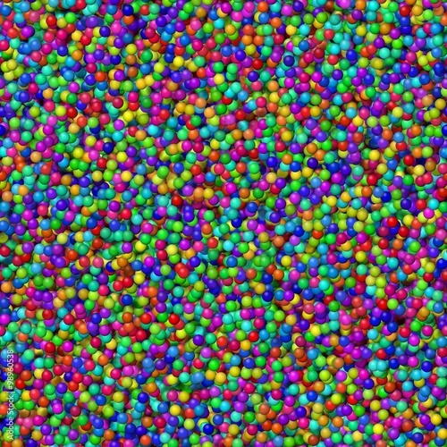 Large number of brightly colored balls for children's backgrounds
