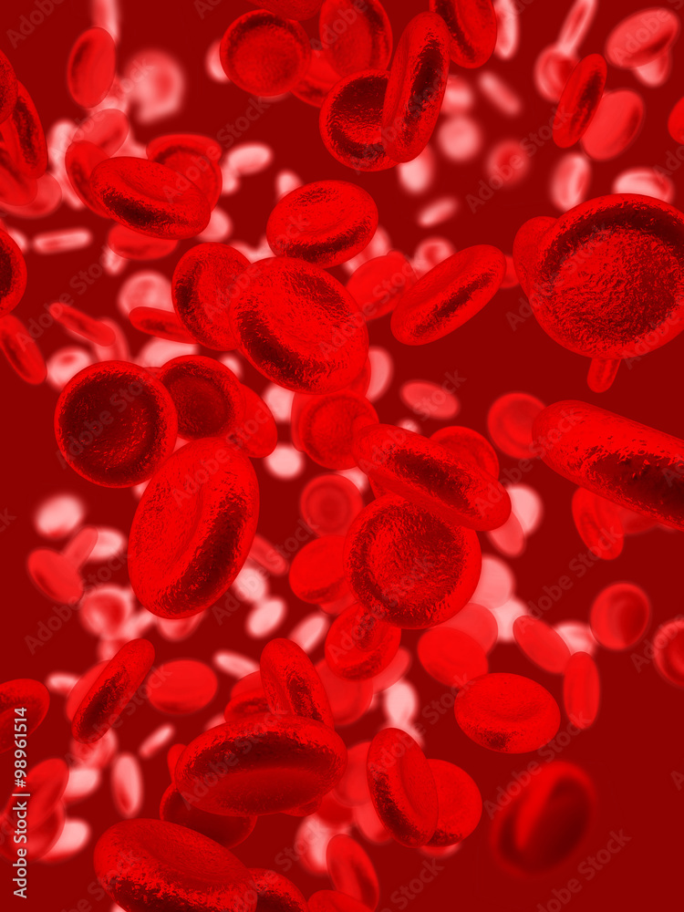 Red blood cells flowing through veins Red blood cells flowing through veins