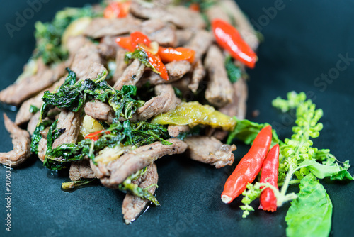 Sweet basil beef stir fry