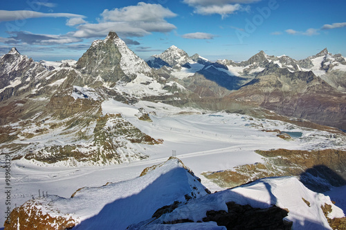 Amazing panorama of Matterhorn peak, Alps, Switzerland