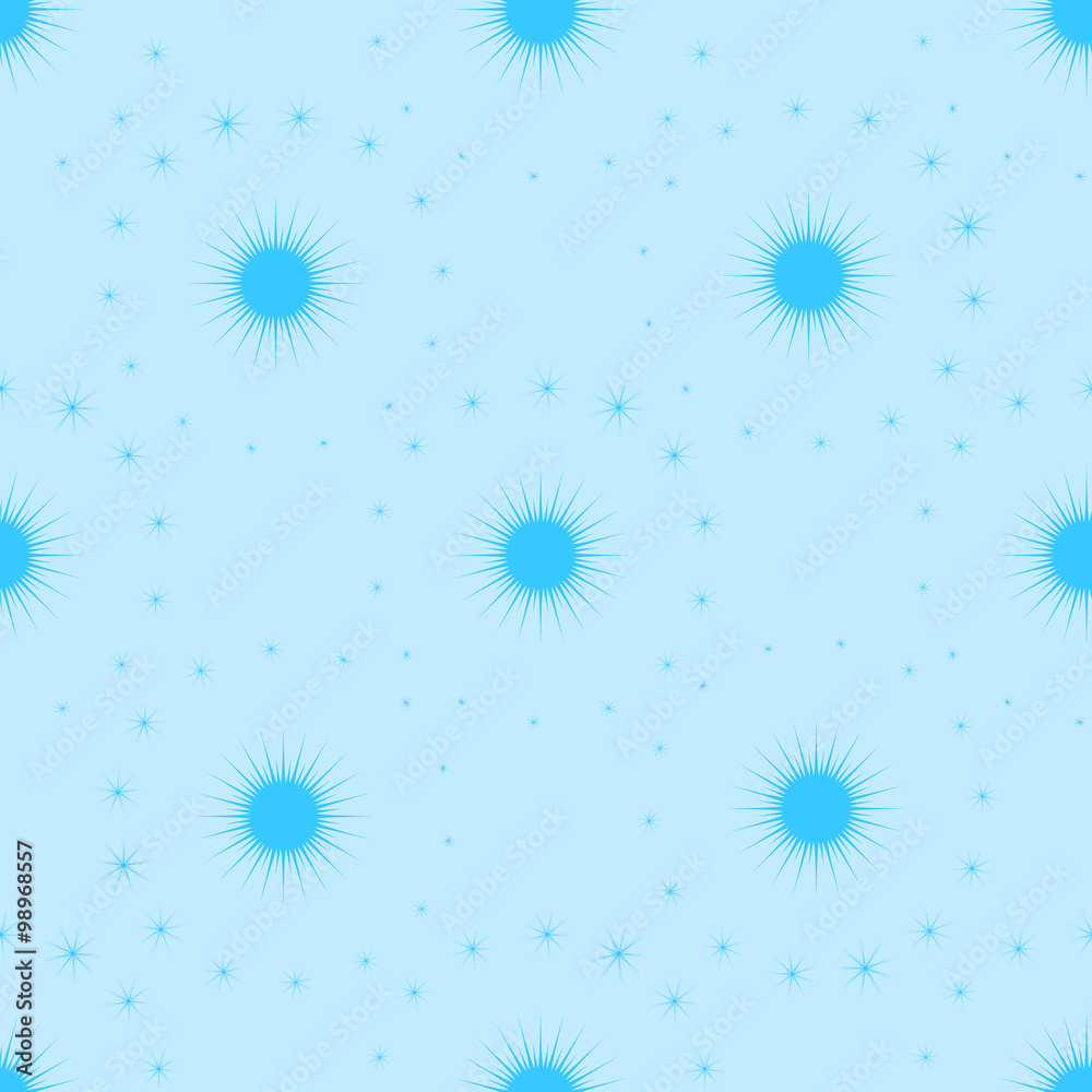 Seamless vector pattern with blue flowers