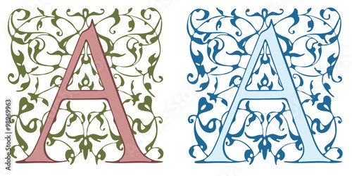 Vintage initials letter B.  